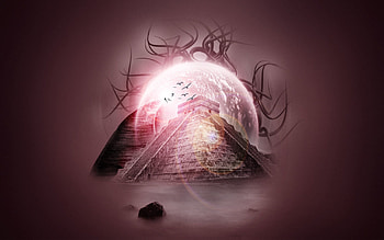 Abstract, Fantasy, Shine, Light, Imagination, Pyramid HD wallpaper