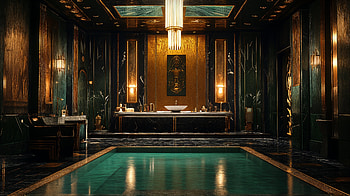 Elegant Art Deco Oasis - Ultra, room, Art deco, bathroom, luxury, interior design HD wallpaper