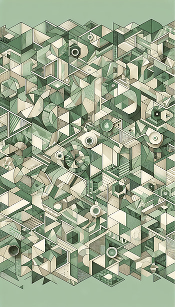Green Tea Latte Inspired Geometric, Abstract, digital illustration HD phone wallpaper