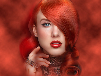 Lady-in-smoke, model, beautiful, people, nice, woman, charming, lady, pretty, red, she, look, female HD wallpaper