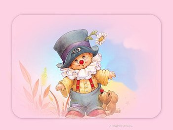 A B C MUSICAL CLOWN, cute, pink, clown, musical HD wallpaper