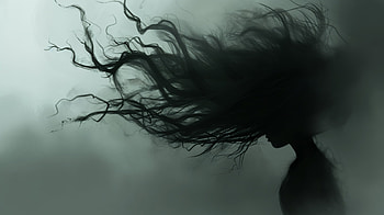 Mysterious Shadow Whispers, dark aesthetic, silhouette, hair, fog, artistic HD wallpaper