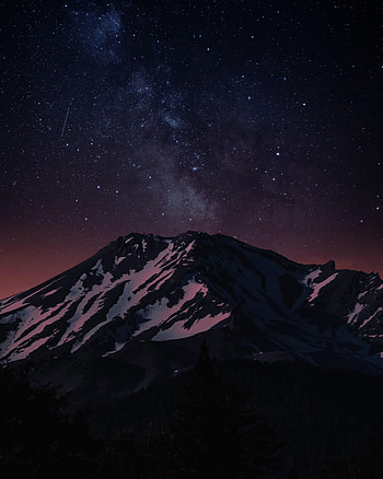 Nature, Mountains, Stars, Night, Snow, Rocks HD phone wallpaper