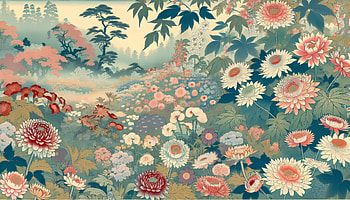 Enchanting Blossom Vista, Flower Garden, flower, landscape, nature, illustration HD wallpaper