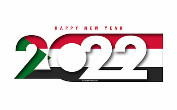 Happy New Year 2022 Sudan, white background, Sudan 2022, Sudan 2022 New Year, 2022 concepts, Sudan, Flag of Sudan HD wallpaper