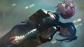 League of Legends, Arcane series, Vi and Jinx, Artwork HD wallpaper
