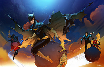 Talking To The Moon BATGIRL, batgirl, superheroes, artwork, artist, digital-art, deviantart, batman, robin HD wallpaper