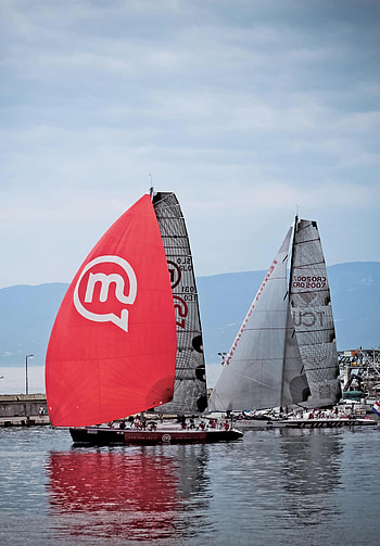 Sea and boat, Nautical sports, Regatta excitement, Dynamic sailing HD phone wallpaper
