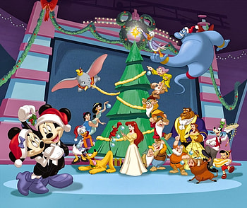 Merry Christmas!, minnie, craciun, disney, all, tree, fairy, mickey mouse, christmas, princess HD wallpaper