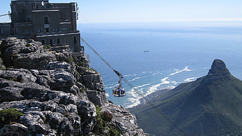 Half Day City, Table Mountain, Morning HD wallpaper