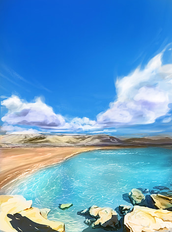 Landscape, Nature, Art, Lake, Shore, Bank HD phone wallpaper