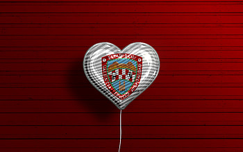 I Love Chihuahua, , realistic balloons, red wooden background, Day of Chihuahua, mexican states, flag of Chihuahua, Mexico, balloon with flag, States of Mexico, Chihuahua flag, Chihuahua HD wallpaper