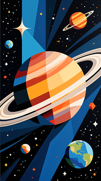 Neon Saturn — Universe , universe HD phone wallpaper