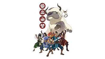 Avatar: The Last Airbender — Team Avatar & Appa, Anime HD wallpaper