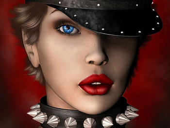 girl face, art, face, lips, girl, eye HD wallpaper