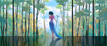 Women Melody Forest, artist, artwork, digital-art HD wallpaper