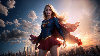 Supergirl Soaring Presence In The City, supergirl, superheroes, artwork, digital-art, artist, artstation HD wallpaper