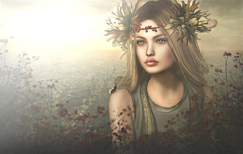 Beauty, rendering, fantasy, girl, luminos, woman HD wallpaper