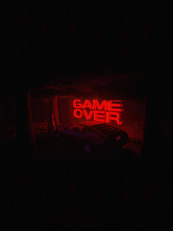 Game over, car, artwork, dark HD phone wallpaper