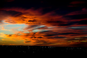 Amazing Sky, black, city, graphy, beautiful, orange, red, clouds, sky, amazing, sunset HD wallpaper