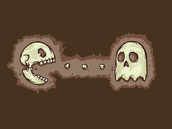X-Ray, funny, ghost, xray, pacman HD wallpaper