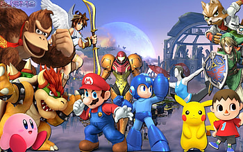 Super Smash Bros 4 Group with 76 items HD wallpaper