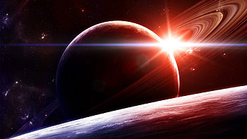 Sunrise, Saturn HD wallpaper