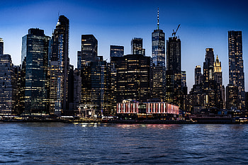 Cities, Water, City, Building, Lights, Night City HD wallpaper