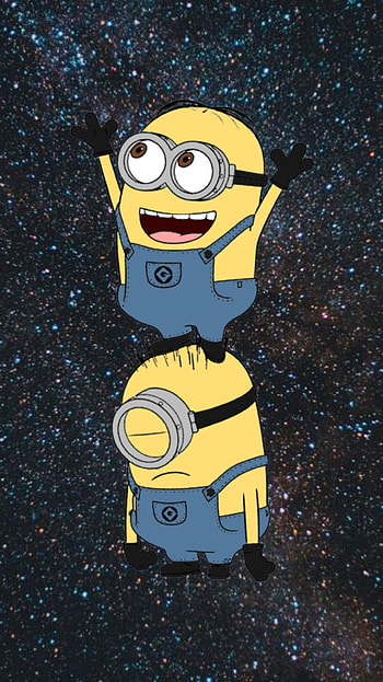Minions, art, cartoon, stars, space HD phone wallpaper