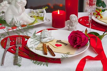cutlery, love, red, flower HD wallpaper