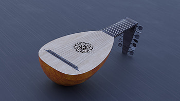 Lute 3D model, Alexis Brusl portfolio, Stunning design, Virtual artwork HD wallpaper
