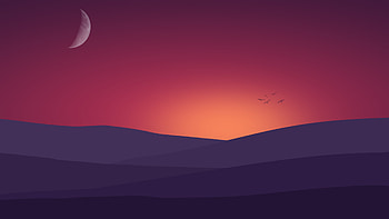 Sunset, nature, minimal, sky HD wallpaper
