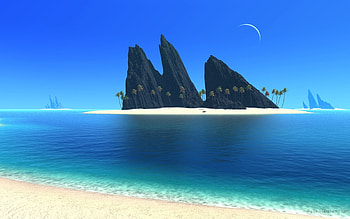 Landscape, Fantasy, Sea, Beach HD wallpaper