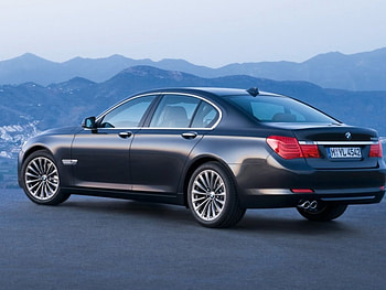 black bmw 7 series rear view, bmw, car HD wallpaper