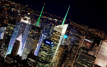 Cities, Night, Building, Shine, Light, Skyscrapers, New York HD wallpaper