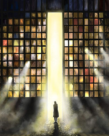 Art, Silhouette, Glow, Passage HD phone wallpaper