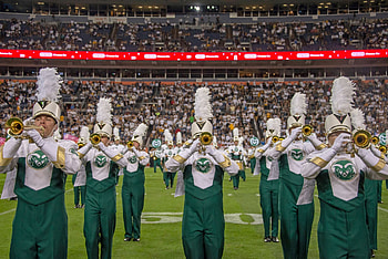 CSU marching band, Trumpets section, Half time music, Energetic performance HD wallpaper