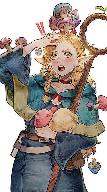 Mushroom Elf - Delicious in Dungeon / Marcille Donato-style Art, white anime, elf HD phone wallpaper