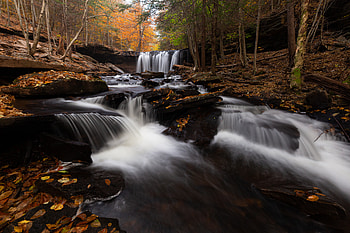 Autumn Waterfall: Nature's Flow in Vivid Detail, nature, waterfall HD wallpaper