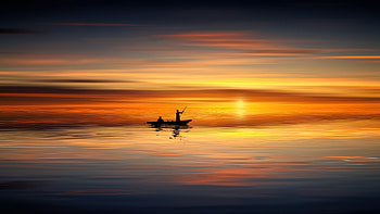 Boat Ocean Sunset Landscape , boat, ocean, sunset, landscape, graphy HD wallpaper