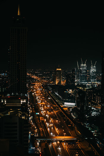 Cities, Auto, Building, Lights, Road, Night City HD phone wallpaper