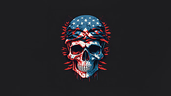 American Skull, skull, dark, black, ai, minimalism, minimalist, artist, artwork, digital-art HD wallpaper