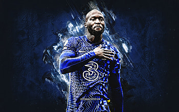 Romelu Lukaku, Chelsea FC, Belgian footballer, portrait, Lukaku Chelsea FC, Lukaku art, Premier League, England, football HD wallpaper