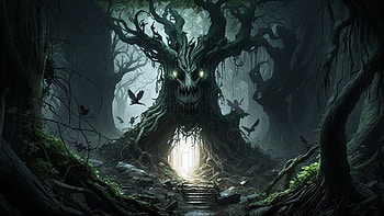 Concept Art: The Forbidden Forest, AI Art, Hogwarts Legacy, fantasy, Harry Potter HD wallpaper