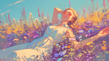 Happy Woman in Wildflowers - Ultra, woman, Happy, flower, sunlight, nature HD wallpaper