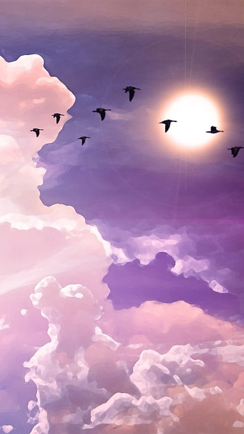 Cute, Anime, Sky, Scenery HD phone wallpaper