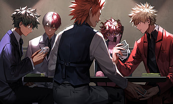 My Hero Academia, Katsuki Bakugou, Anime, Eijiro Kirishima, Izuku Midoriya, Mina Ashido, Shoto Todoroki HD wallpaper