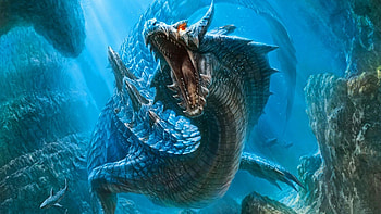 Lagiacrus Dragon Sea Shark Water Monster hunter . HD wallpaper