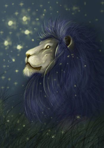 Grass, Art, Glare, Lion, Sight, Opinion HD phone wallpaper