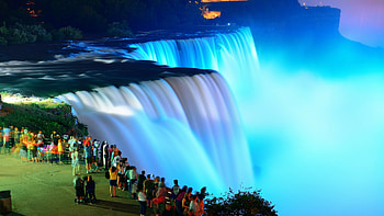 Light Show, Niagara Falls HD wallpaper